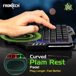 Frontech KB-0008P Wired USB Handheld Gaming Keyboard Compatible with Desktop, Tablet, Laptop image 5