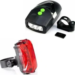 Combo of 3 LED Cycle Light & Loud Horn Bell and 5 LED Bicycle Tail Light LED Front Rear Light Combo-12