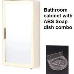 Style Ivory Single Door Mirror Bathroom Cabinet 10x14 inches Shelf Bracket-83
