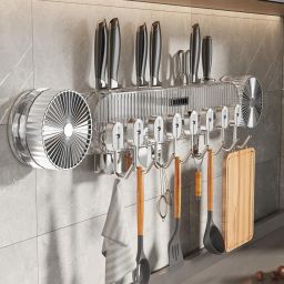 Utensil Kitchen Rack Mounted Knife Holder Stand Kitchen Utensil Organiser Plastic-image-28