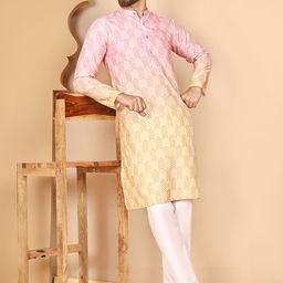 Men Cotton Blend Kurta Pyjama Set-image-1
