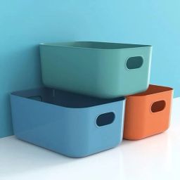 Plastic Multipurpose Plastic Storage Basket Set – 3 Pieces (Multicolor) Storage Basket-image-14