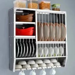 Utensil Kitchen Rack Stainless Steel Utensils Kitchen Rack, 6 shelves - (30*30) Steel-image-97