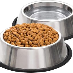 Dog Bowls 2 Pack, Stainless Steel Pet Feeding Water Bowls Silver Plated, Stainless Steel Pet Bowl-27