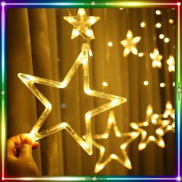 138 LEDs 2.49 m Yellow Color Changing, Flickering Star Rice Lights-image-26