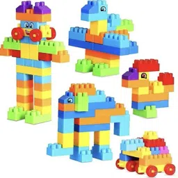 Made in India Multi Coloured Educational Play and Learn Plastic Building Block Set Pipes Puzzle Set - Blocks for Kids ( 56 Pieces ) - Blocks Toys and Games for Children With Smart Carry Bagpack-14