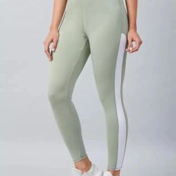 Color Block Women Light Green Tights-image-84