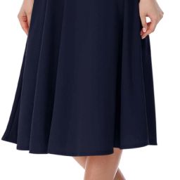 Women Solid A-line Blue Skirt-image-23