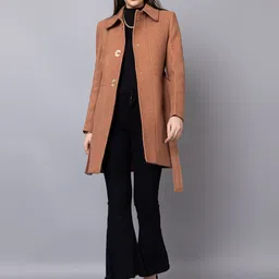 dlanxa Tweed Solid Coat For Women-picture-39