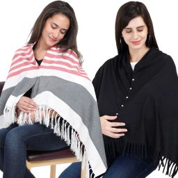 Lulamom Multi-Purpose Breast Feeding Nursing Shawl - Pack of 2 Feeding Cloak-image-70