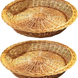 Ro. trey 10" BROWN BASKET FOR FRUIT STORAGE , HEMPAR , GIFT, Decoration, (2 PCS) Bamboo Fruit & Vegetable Basket-image-59