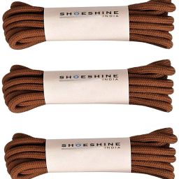SHOESHINE Round Boot Lace Casual, Hiking Shoelace (Pack of 3 Pairs) 4mm Thick Shoe Laces, Medium 120cm (BROWN) Shoe Lace-image-90