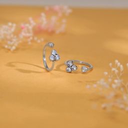 Sterling Silver Zircon Rhodium Plated Toe Ring-image-38