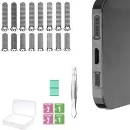 Pivdo Metal Mobile Dust Protector Speaker Net Sticker iPhone and Android Accessories USB Black Anti-dust Plug-32