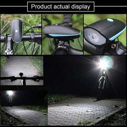 enetly USB Rechargeable Bike Front Horn and Light 120 DB LED Front Light image 4