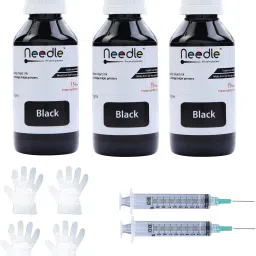 Needle 3x100 gms Ink Refill for Cartridge Printers Black Ink Bottle-image-50