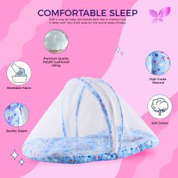 steelbird Polyester Kids Washable Mosquito Net with Zip Closure & Neck Pillow for Mosquito And Insect Protection Mosquito Net image 2
