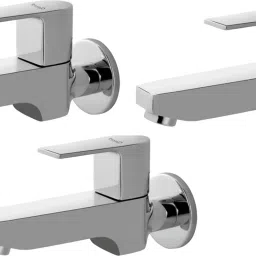 Aris Brass Long Body Tap For Bathroom with Wall Flange (Pack of 3) Bib Tap Faucet-image-40