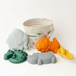 6pc Set Soft Silicone Beach Sand Toys Mold Kit for Kids (Jungle Animal)-image-67