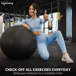 lifelong Gym & Swiss Ball For Exercise ,Yoga , Training (With Pump) Gym Ball image 5