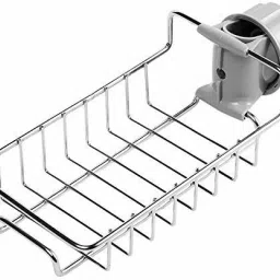 Faucet Storage Racks Adjustable Sink Rag Sponge Draining Rack Kitchen Bathroom Soap Storage Holders Shelves Steel, Plastic Wall Shelf-image-83