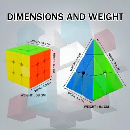 aapaga High Speed Stickerless Cube Combo Set Of 3x3 & Pyramid | Kids and Adults rubiks image 4