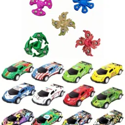 2 in 1 ( 2 PCS metal car + 1 PCS Metal Spinner Toys ) Combo Toys (G68)-image-16