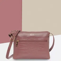 Pink Women Sling Bag Slimcroc Top zip Sling Bag-image-50
