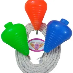 Lattu Toys Pack of 3Pcs & Thread Latto Games Plastic Spinning(Multicolor)-18