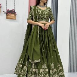 Embroidered Semi Stitched Lehenga Choli-image-41