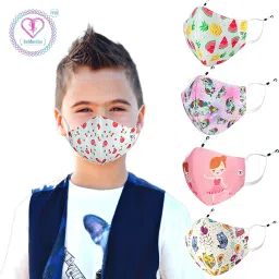 SUPER SAFETY 3 Layer Cotton Digital printed kids mask combo pack Reusable Washable Breathable Skin Friendly Soft Cotton Fabric Face Mask with Adjustable Ear loops for Boys Girls Children Babies (Anti Pollution Mask , Anti Viral Mask , Anti Bacterial Mask ) (School Mask , Outdoor Mask , Kids Party Mask) (Child Mask , Kids Mask 3 years, Kids Mask 4 years , kids Mask 5 years , kids mask 6 years , kids mask 7 years , kids mask 8 years , kids mask 9 years , kids mask 10 years up to 14 yrs ) DP-06 Digital Print Reusable, Washable Cloth Mask-12