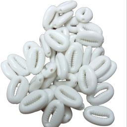 100 Pcs White Acrylic Cowrie Kauri Beads for Adornment Beads-image-0