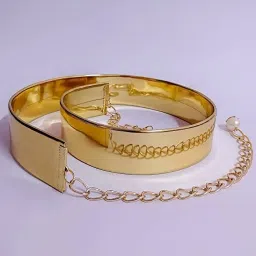 Women Party, Casual, Evening, Formal Gold Artificial Leather Belt-image-13