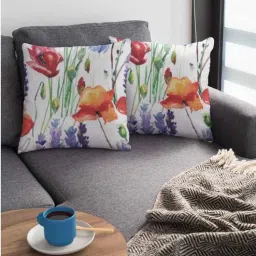 ambbi collections Multicolor Satin Floral 16x16 inches Cushion Covers (Pack of 2)-picture-37