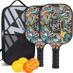 Fiberglass pickleball paddle, Lightweight Racket with 4 balls and Cover Pickleball Paddle-image-26