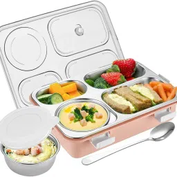Stainless Steel 4 Compartment Leak Proof Lunch Box 4 Containers Lunch Box-11