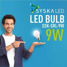 syska 9 W Basic Round B22 LED Bulb image 5