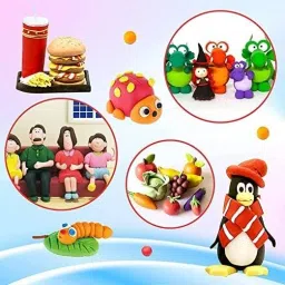 akansha Bouncing Clay Slime Putty Ultra Soft with molds inside Set of 24 Multicolor Clay image 3