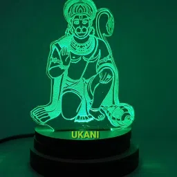 3D USB God Hanuman ji maharaj Night Lamp for Car/Office/Desktop/Gift/Table Table Lamp-15