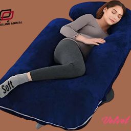 Polyester Fibre Solid Pregnancy Pillow Pack of 1-image-69