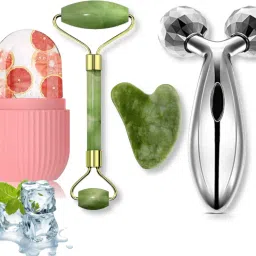 Ice Roller,Face Stone Roller with Gua Sha Jade Roller Stone and 3D Massager Set-picture-23