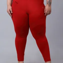 Women Regular Fit Red Cotton Blend Trousers-image-60