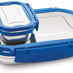 Leakproof For School and Office with Stainless Steel Lid 2 Containers Lunch Box-image-26