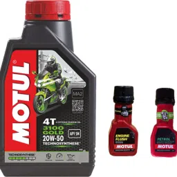 3100 4T GOLD 20W-50(1.2liter)+Engine flush(50ml)+Petrol system clean(50ml)combo Full-Synthetic Engine Oil-12