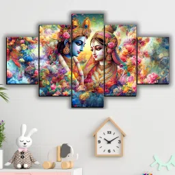 Radha Krishna Painting For Home Decoration Digital Reprint 18 inch x 30 inch Painting-image-84