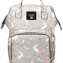 Diaper Backpack for Waterproof Nappy Bag Rucksack Maternity Backpack Bag_Grey Unicorn Diaper Bag-image-62