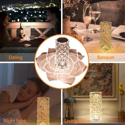 epick Crystal Rose Diamond Lamp, 16 Color RGB Changing Mode LED Light with USB Port Night Lamp image 5