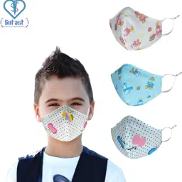 SUPER SAFETY 3 Layer cartoon print kids mask combo pack Reusable Washable Breathable Skin Friendly Soft Cotton Fabric Face Mask with Adjustable Ear loops for Boys Girls Children Babies (Anti Pollution Mask , Anti Viral Mask , Anti Bacterial Mask ) (School Mask , Outdoor Mask , Kids Party Mask) (Child Mask , Kids Mask 3 years, Kids Mask 4 years , kids Mask 5 years , kids mask 6 years , kids mask 7 years , kids mask 8 years , kids mask 9 years , kids mask 10 years up to 14 yrs ) C-2 Catroon Print Cloth mask Cloth Mask-7