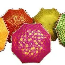 Rajasthani Embroidered umbrella Perfect for Navaratri, Diwali, and Wedding Decor Umbrella-image-37