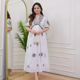 Women Maxi White Midi/Calf Length Dress-image-14